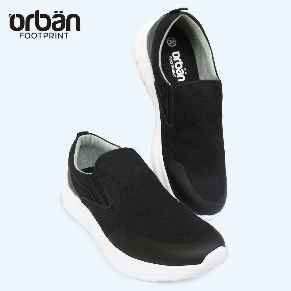 Giày slipon nam đế cao Urban TM1907 vải đen