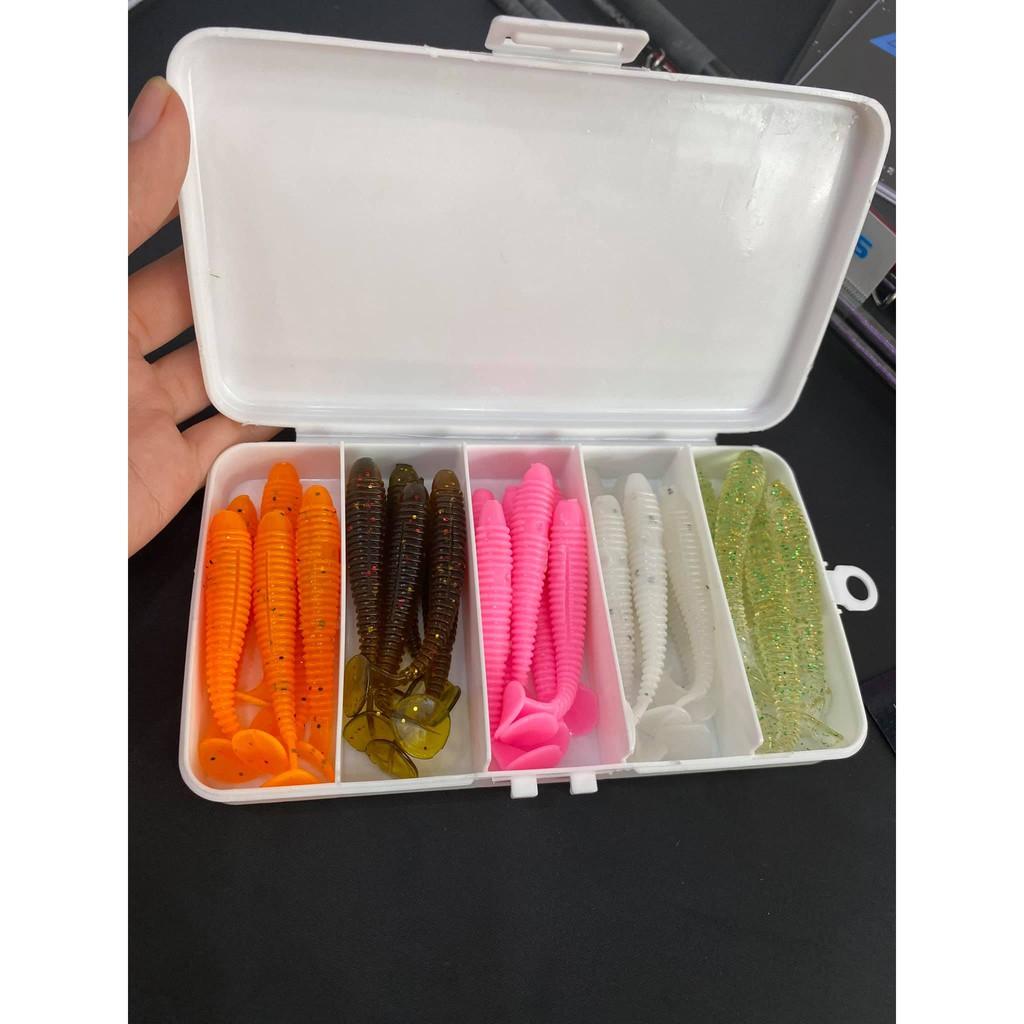 Mồi mềm câu lure SOFT BAIT BT3 set gồm 30 con 5 màu tặng kèm hộp Đồ Câu Việt Bắc