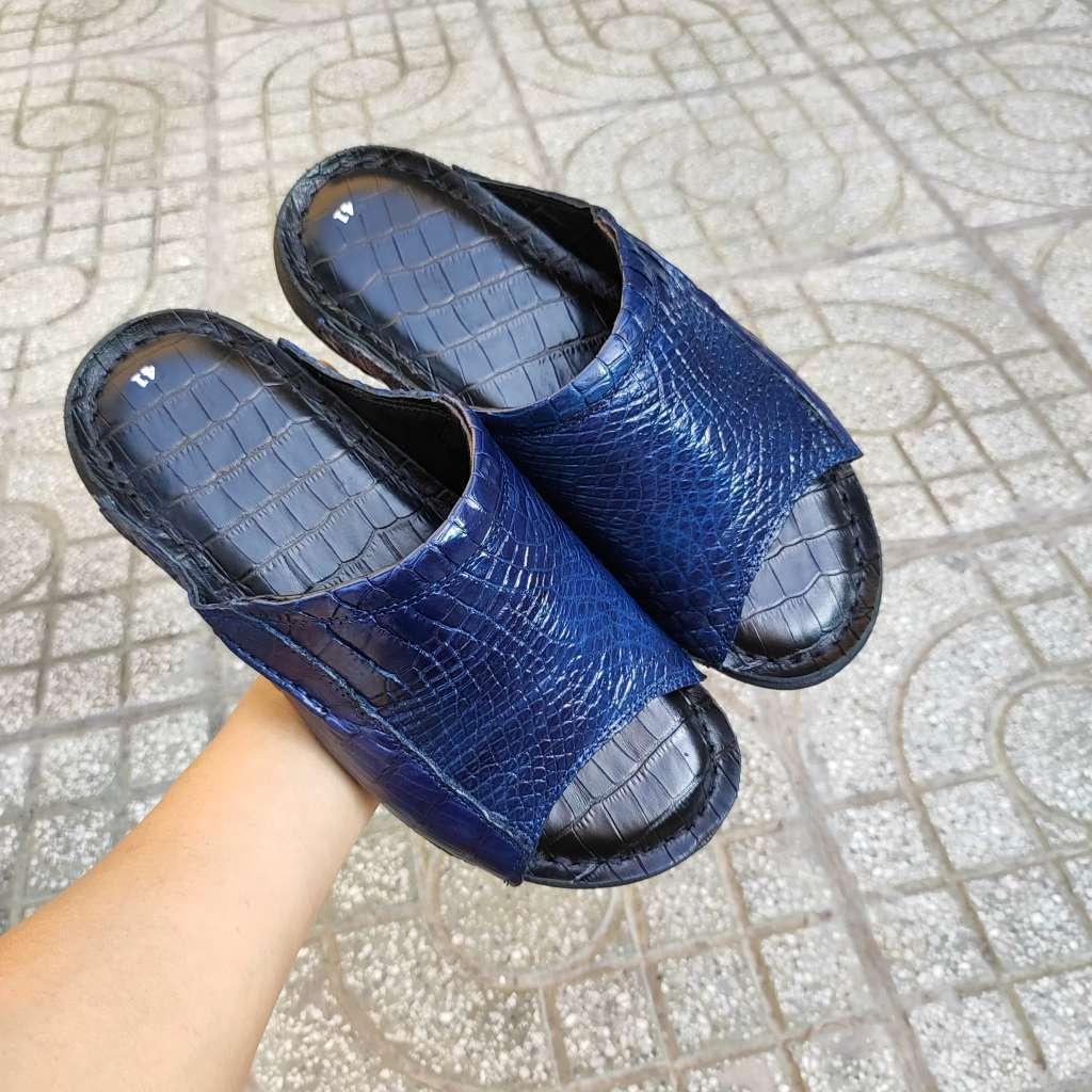 Dép nam Cá sấu Xanh navy Đẳng cấp đích thực!
