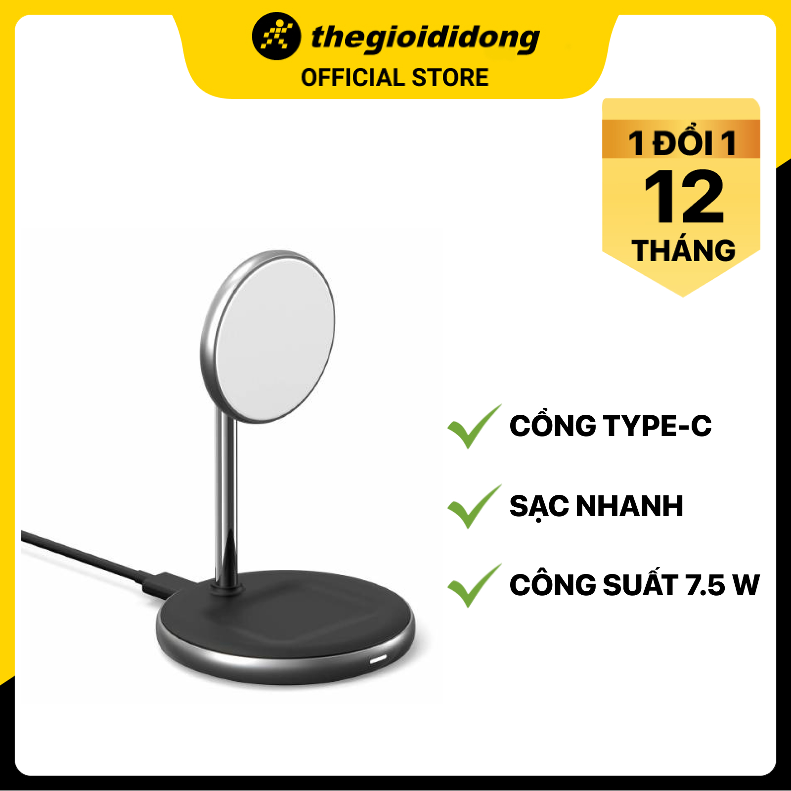 Sạc không dây Magnetic 2 in 1 HyperJuice HJ461 - Hàng chính hãng