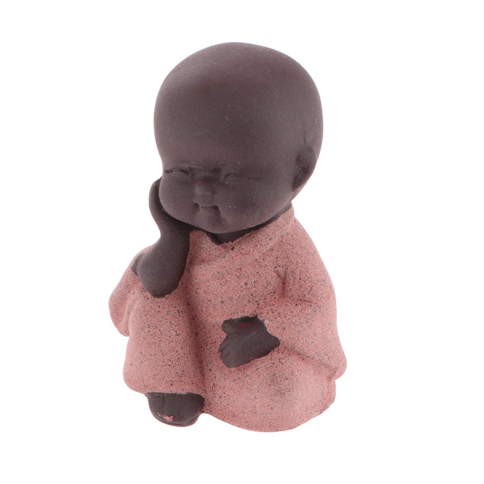 Ceramic Small Buddha Statue Monk Figurine Decorative Ornaments