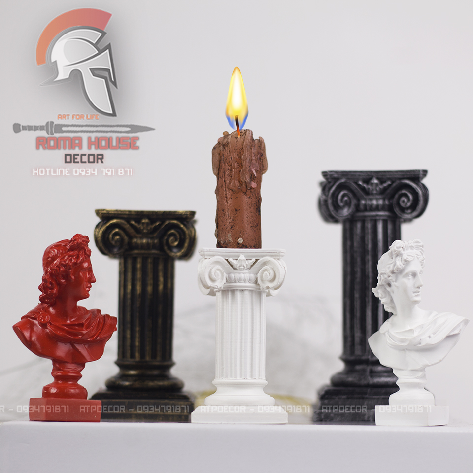 Trụ La Mã cột Hy Lạp làm chân nến decor, chụp ảnh, trang trí nhà cửa size 8- 10- 13cm