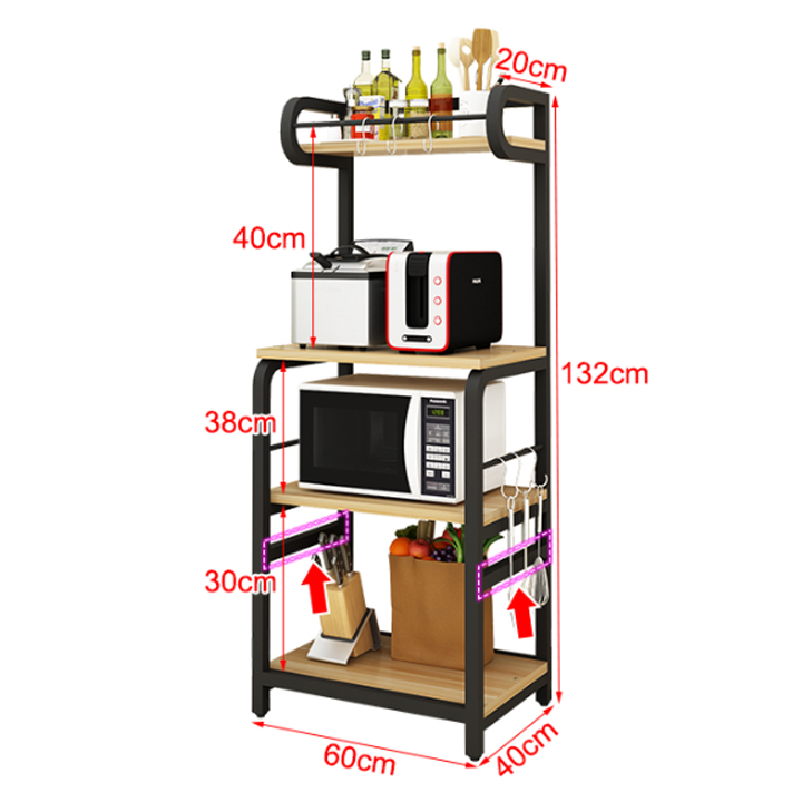 Kệ Lò Vi Sóng, Lò Nướng, Kệ Để Đồ Gia Vị Nhà Bếp Đa Năng Khung Kim Loại Siêu Bền - Giao Màu Ngẫu Nhiên