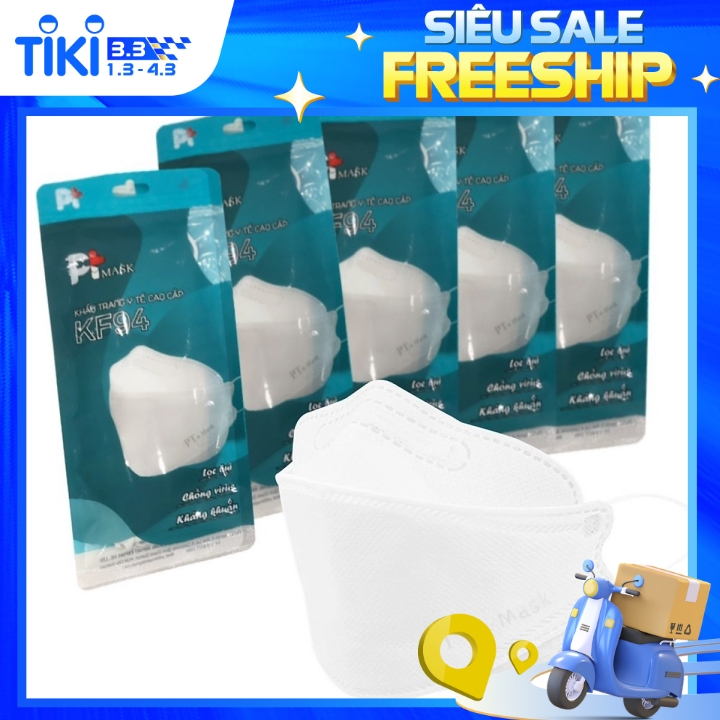 Khẩu Trang 4D Kiếu Dáng Hàn Quốc KF94 , kháng Khuẩn, Chống Bụi, Màu Trắng - Đạt Các Chứng Chỉ ISO 13485, ISO 9001, CE, FDA, TGA.