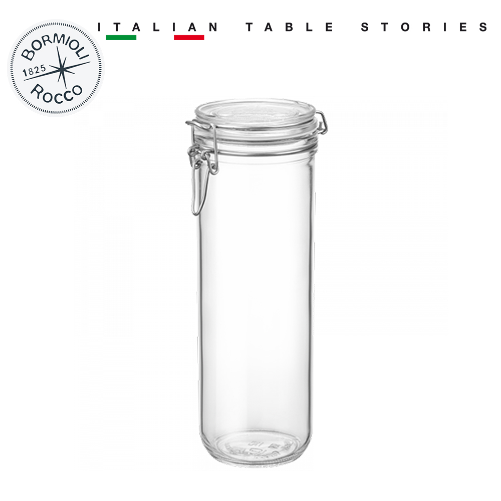 Hũ thủy tinh nắp cài FIDO thân cao 1360ml đựng mì ý, ngũ cốc, đồ khô, đựng hạt - Bormioli Rocco