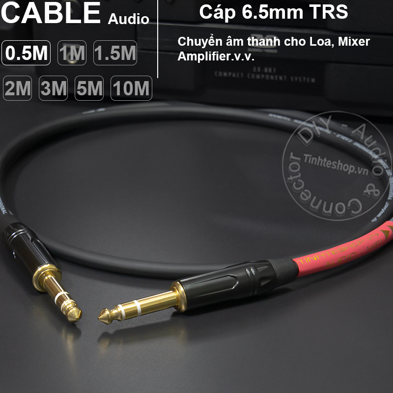 Cáp 2 đầu 6 ly stereo DIY 0.5 đến 10 mét - Stereo 1/4 Cable for Speaker Amplifier