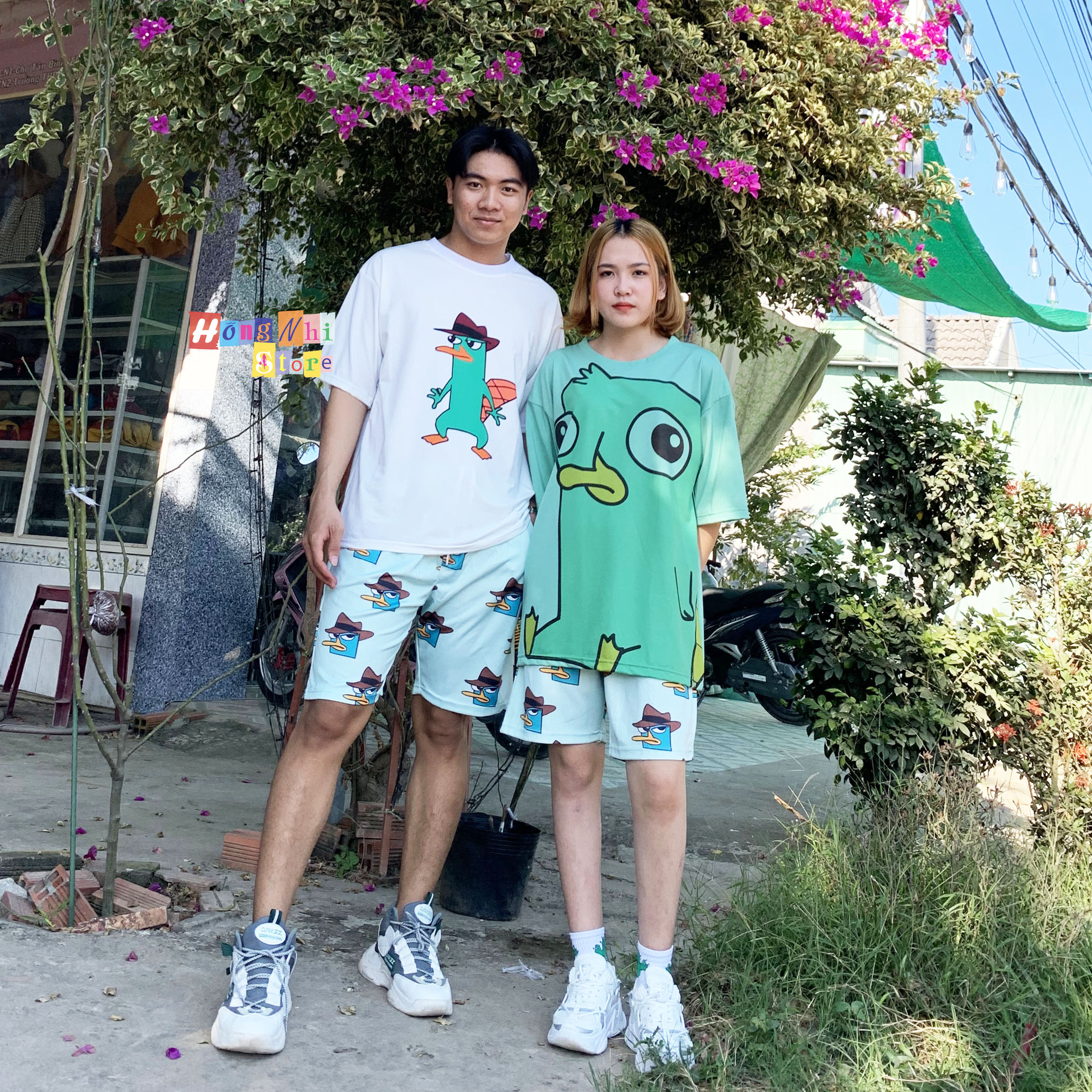 Quần Short Cartoon Unisex Hình Vịt - Quần Đùi Hoạt Hình Siêu Cute - MM