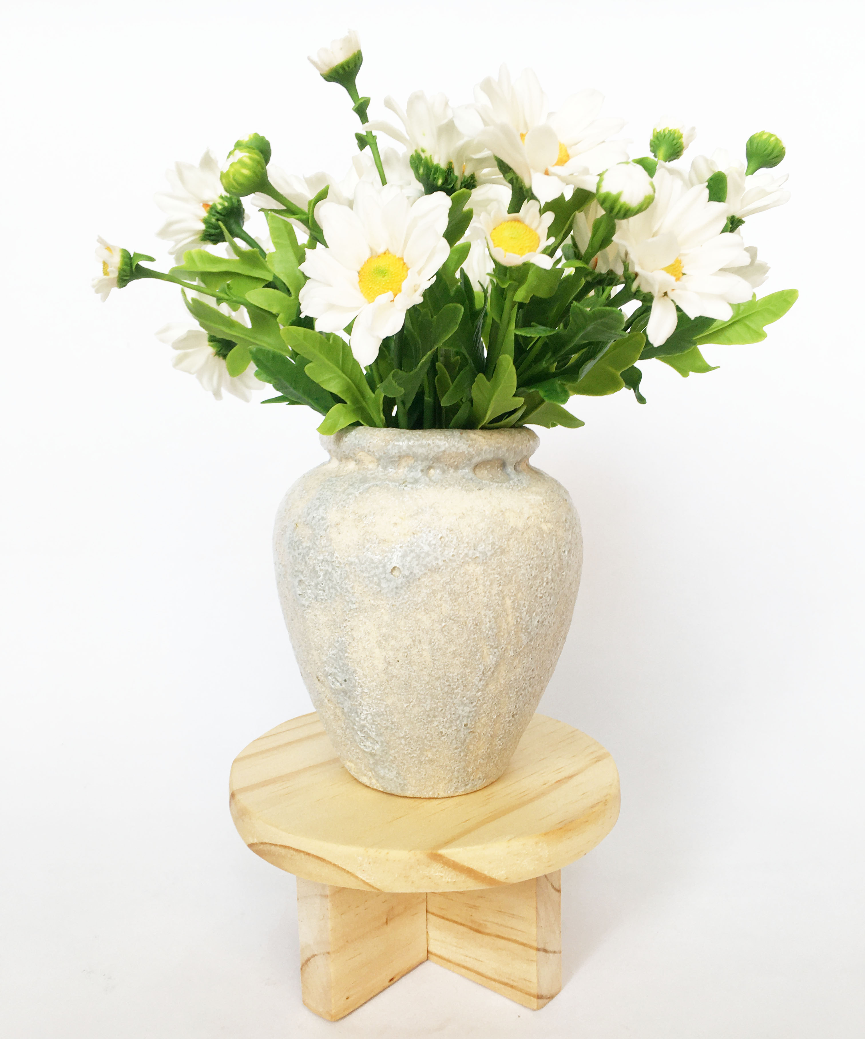 Chân gỗ , Đôn gỗ, bàn tròn mini từ gỗ thông dùng kê chậu, trang trí, decor
