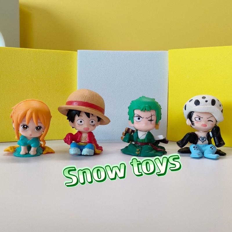 Mô hình One Piece - Mô hình Luffy Nami Zoro Law mô phỏng trang phục Cosplay Conan teo nhỏ - 4x4cm