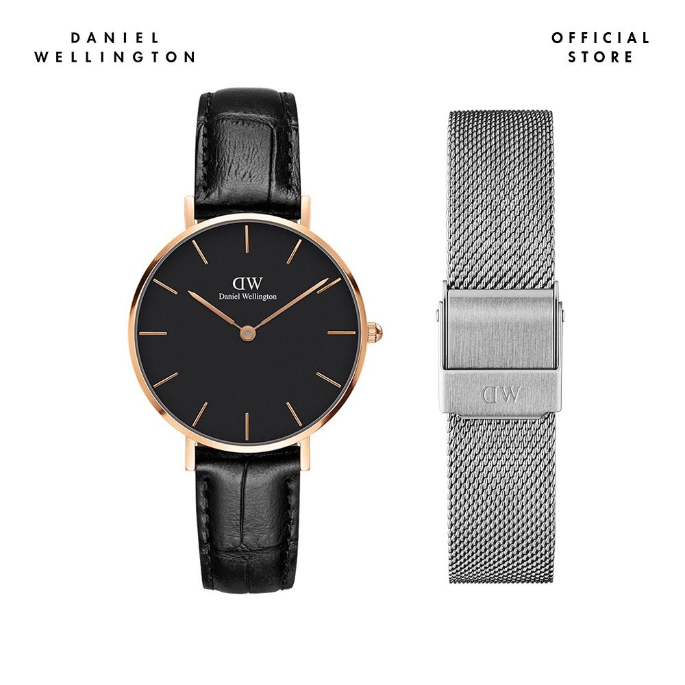 Combo Gift Nữ Daniel Wellington Đồng hồ Petite Reading DW00100167 + Dây lưới đồng hồ  Petite DW00200140