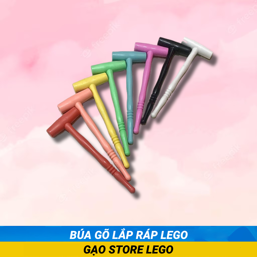 Búa Gõ ĐỒ CHƠI LẮP RÁP, dài 16cm, ngang 5cm, hỗ trợ lắp các mảnh ghép chắc chắn hơn