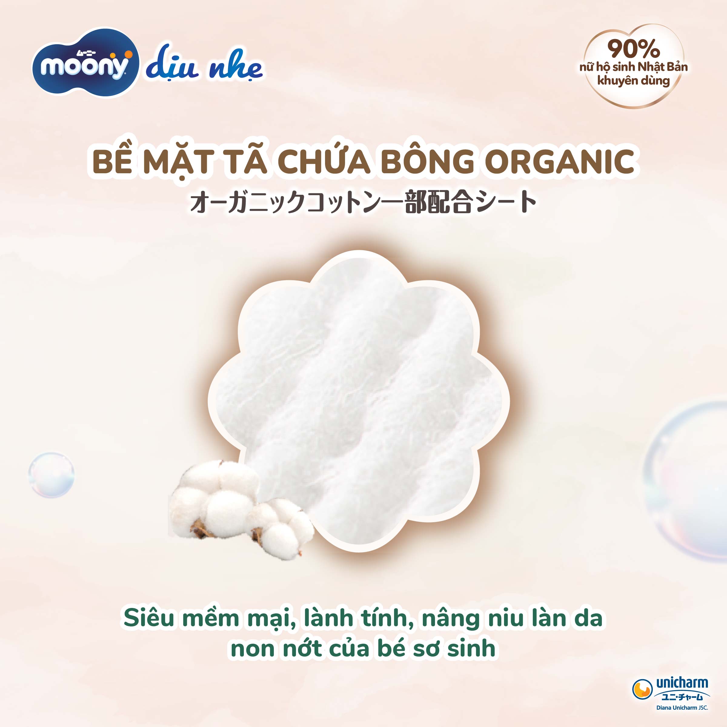 Tã Dán Moony Dịu Nhẹ NB62+4/S58+2/M46/L38