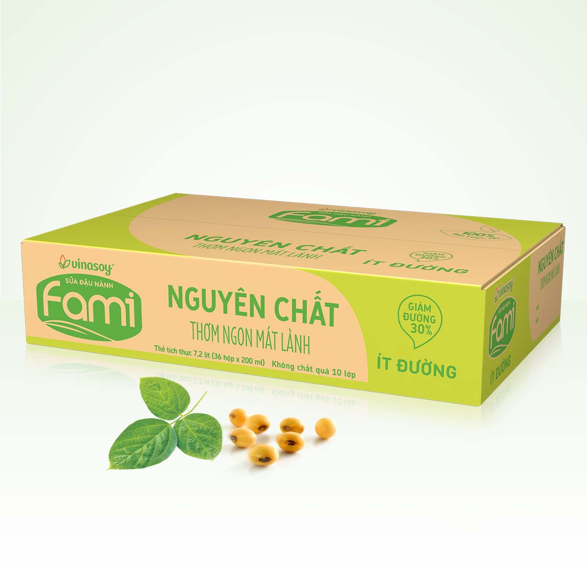 Thùng Sữa đậu nành Fami Nguyên Chất ít đường