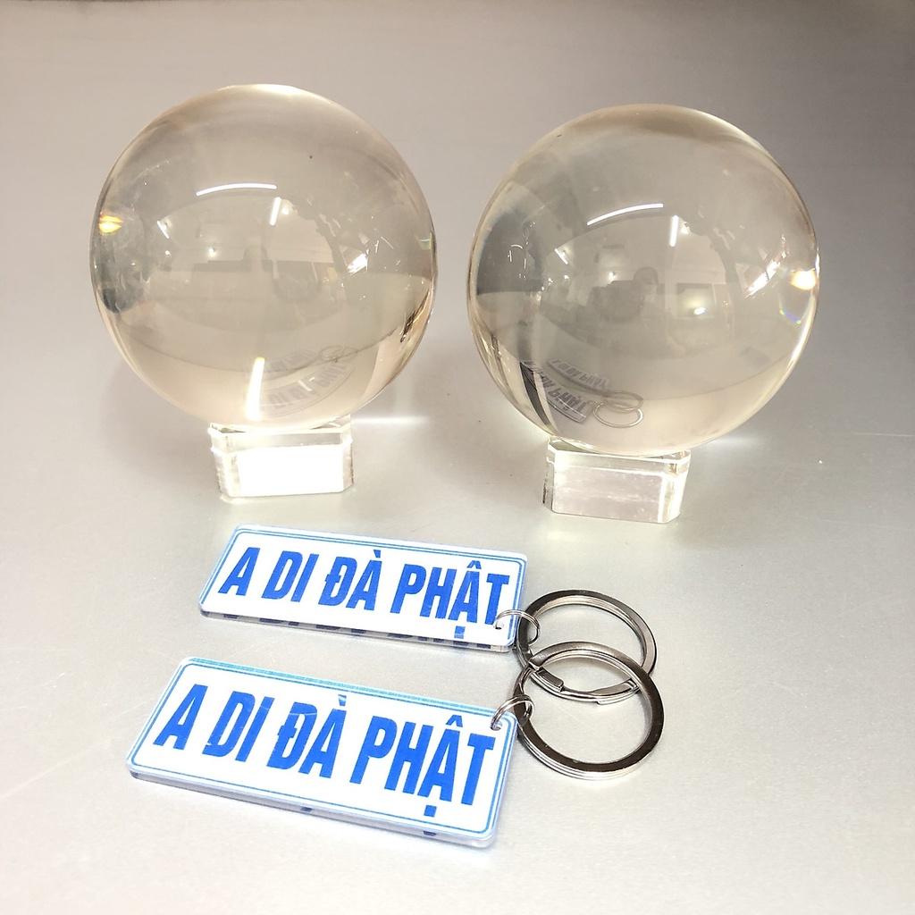 Combo 2 chiếc quả cầu Đá phong thuỷ hút lộc để bàn làm việc , bày trang trí bàn thờ thần tài , chất liệu thuỷ tinh KH12777