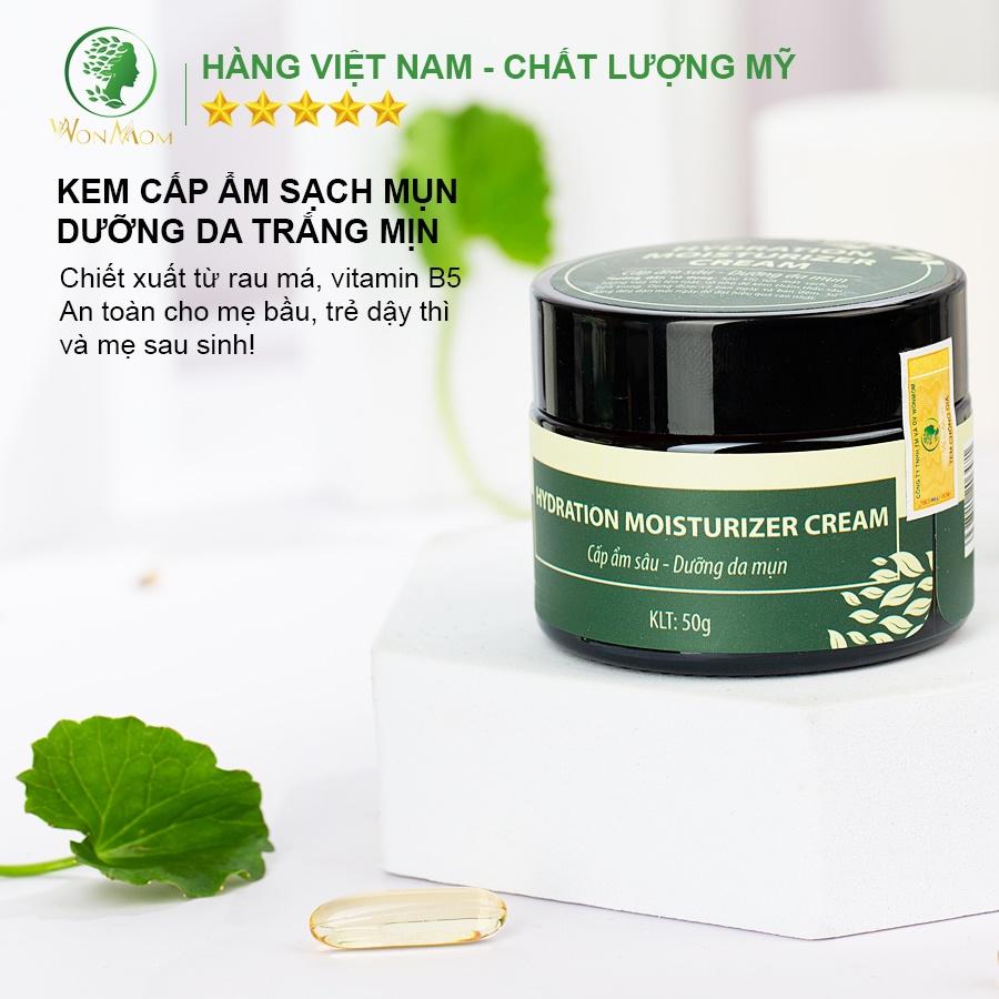 Kem cấp ẩm, dưỡng trắng da và ngăn ngừa mụn Wonmom 50g