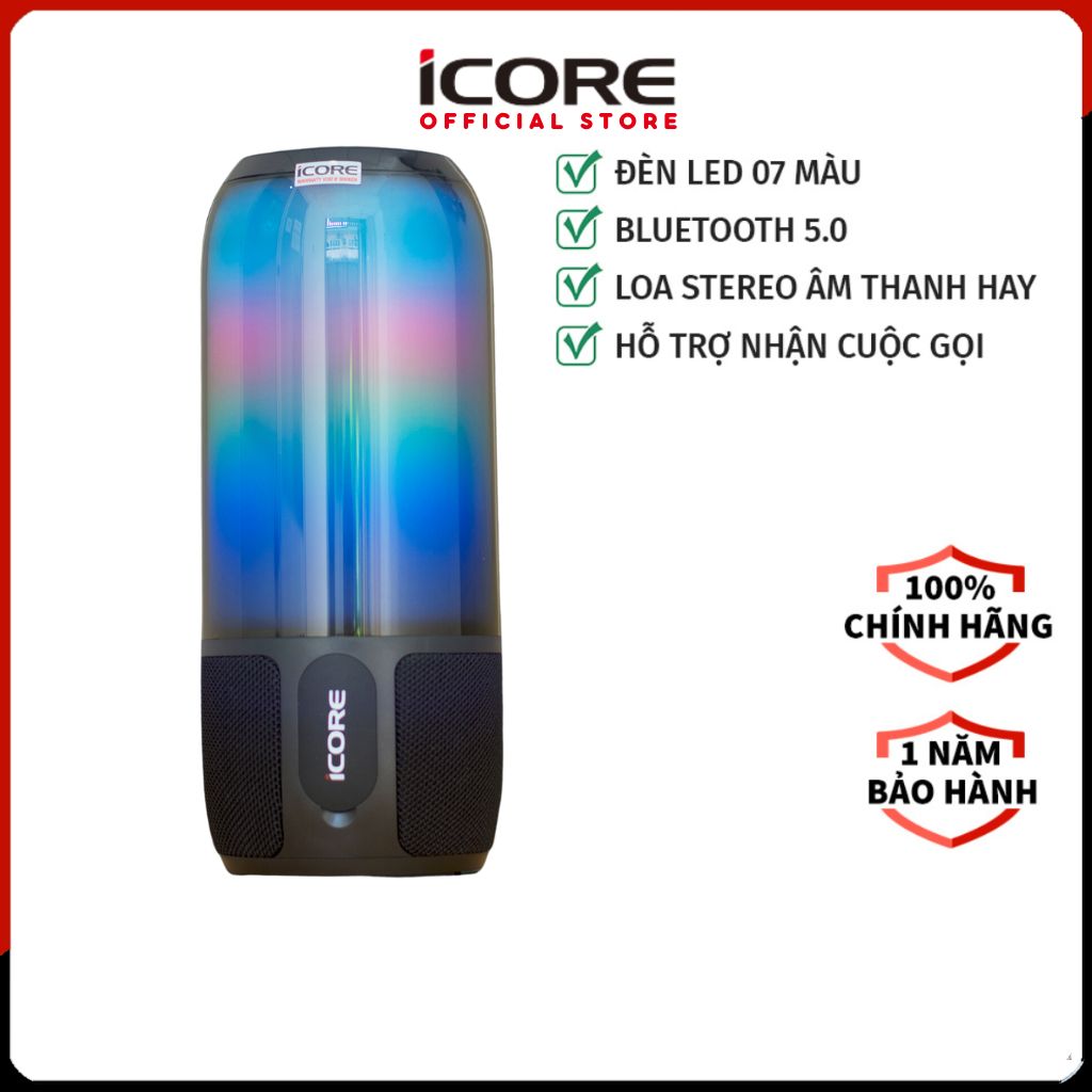 Loa Bluetooth có đèn iCore B800 - Hàng Chính Hãng