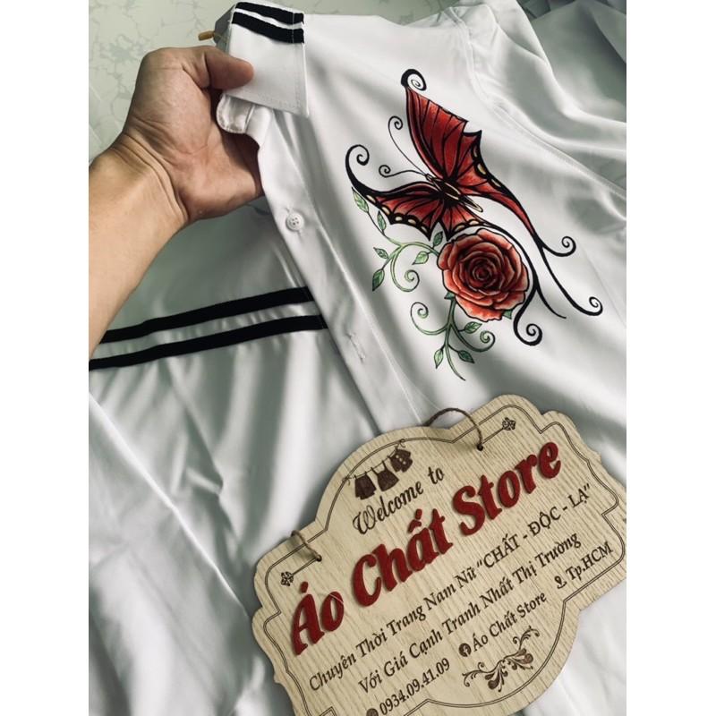 Áo sơ mi đôi họa tiết hoa siêu đẹp | áo cặp nam nữ hàng chất | Áo Chất Store