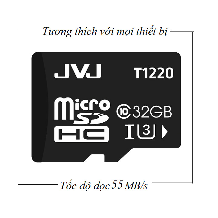 Thẻ nhớ microSDHC JVJ 32G C10 - Thẻ nhớ tốc độ cao