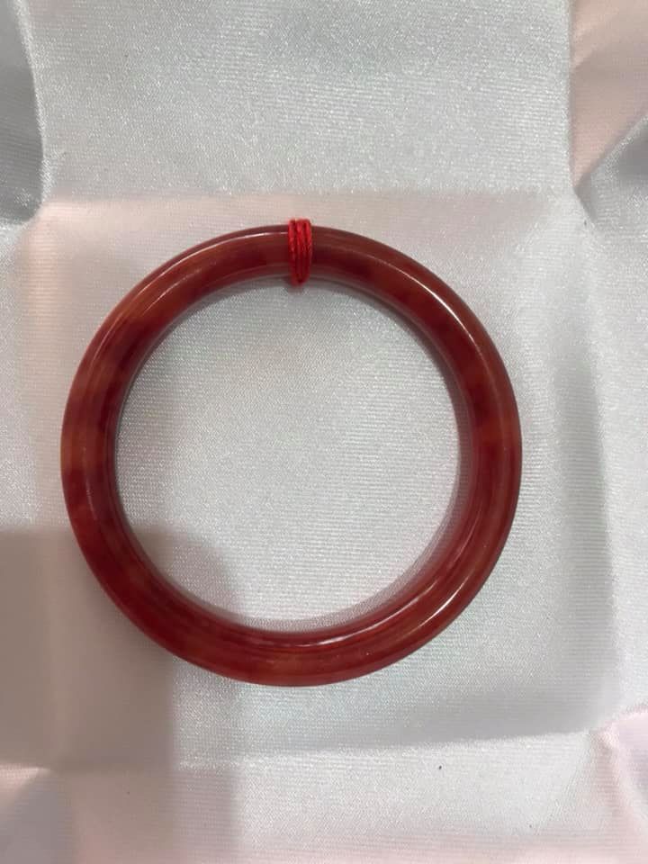 VÒNG ĐEO TAY NỮ ĐÁ CẨM THẠCH ĐỎ ĐẬM MỚI SIZE NHỎ 47MM NỮ HỎA THỔ MỆNH DƯỚI 48KG