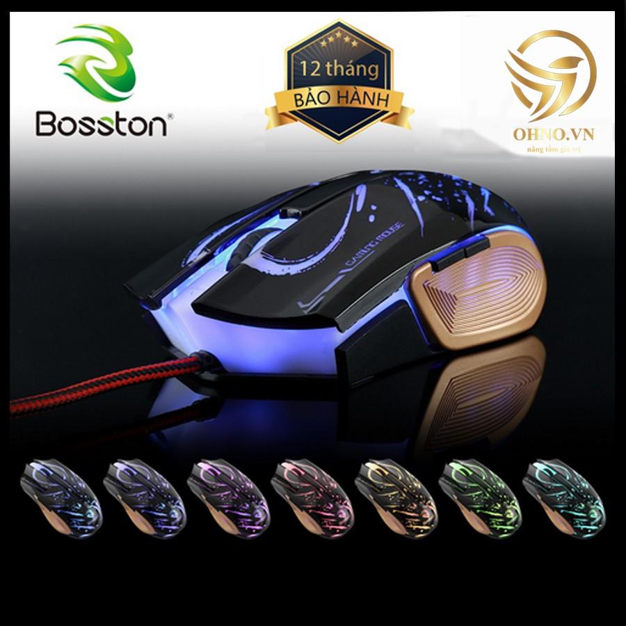 Chuột Gameming Bosston GM100 Chuột Chơi Game Máy Tính Có Dây Đèn Led RGB hàng chính hãng