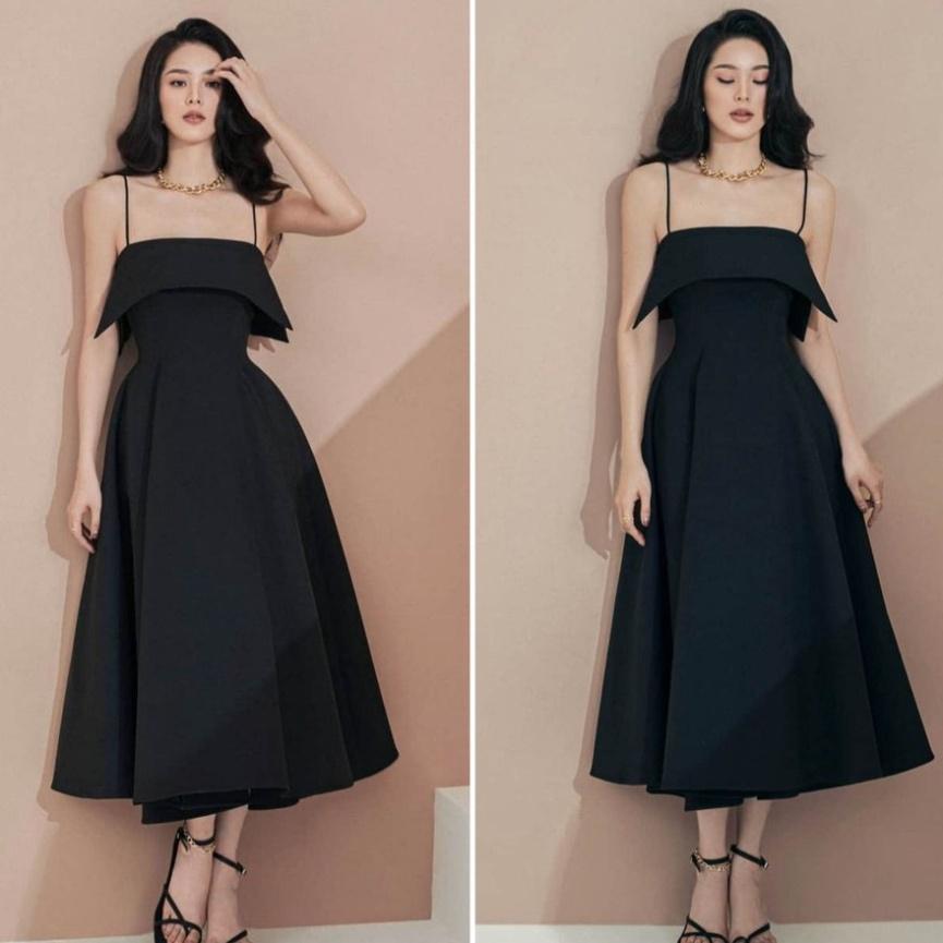 QUẢNG CHÂU Đầm hai dây dáng xòe sang trọng Susu CAO CẤP