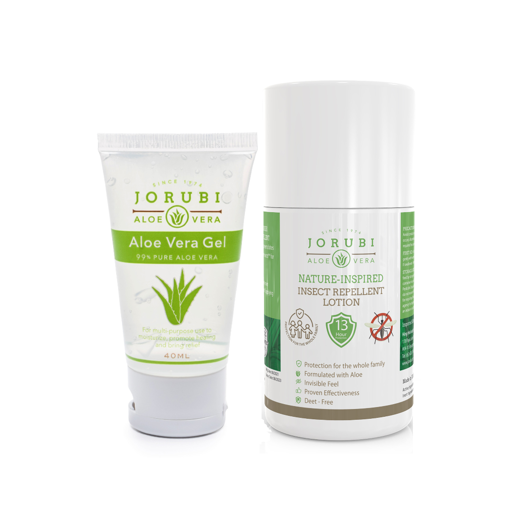 Combo 1 kem chống muỗi + 1 gel bôi vết muỗi cắn từ Mỹ an toàn cho bé và mẹ Jorubi insect repellent 50g, Aloe vera gel 40ml