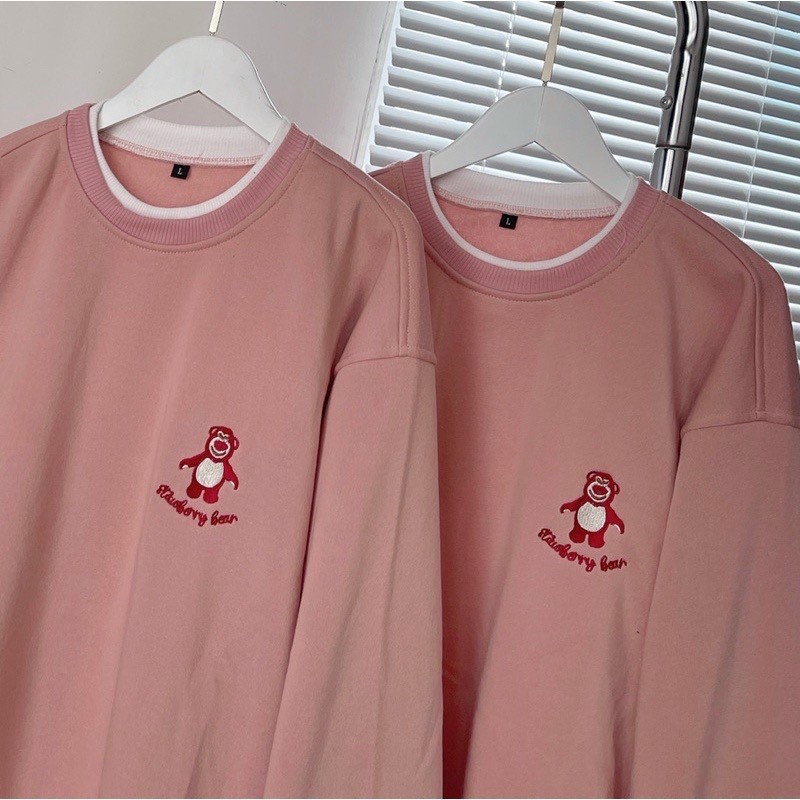 Áo nỉ hoodie, sweater nam nữ - áo sweater nỉ cổ tròn hổ pink - áo form thụng,freesize, unisex, cánh rơi chuẩn ảnh giá rẻ