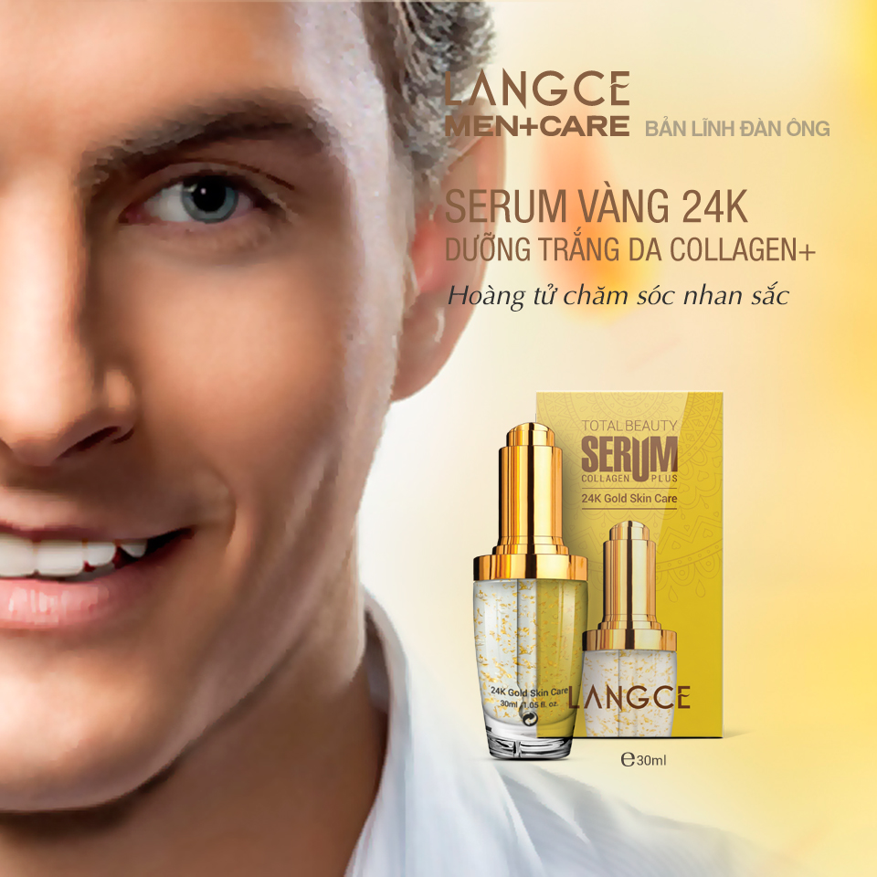 SERUM 24K - DƯỠNG TRẮNG DA GIỮ ẤM CHỐNG LÃO HÓA 30ml LANGCE dành cho Nam