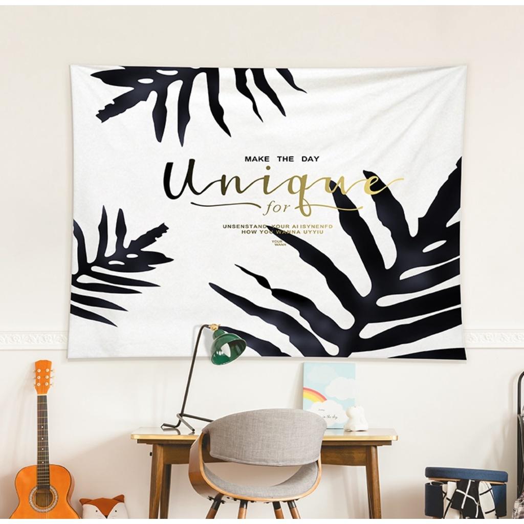 Vải treo tường decor phòng ngủ 1m5x1m3, tấm thảm treo tường vintage tone trắng