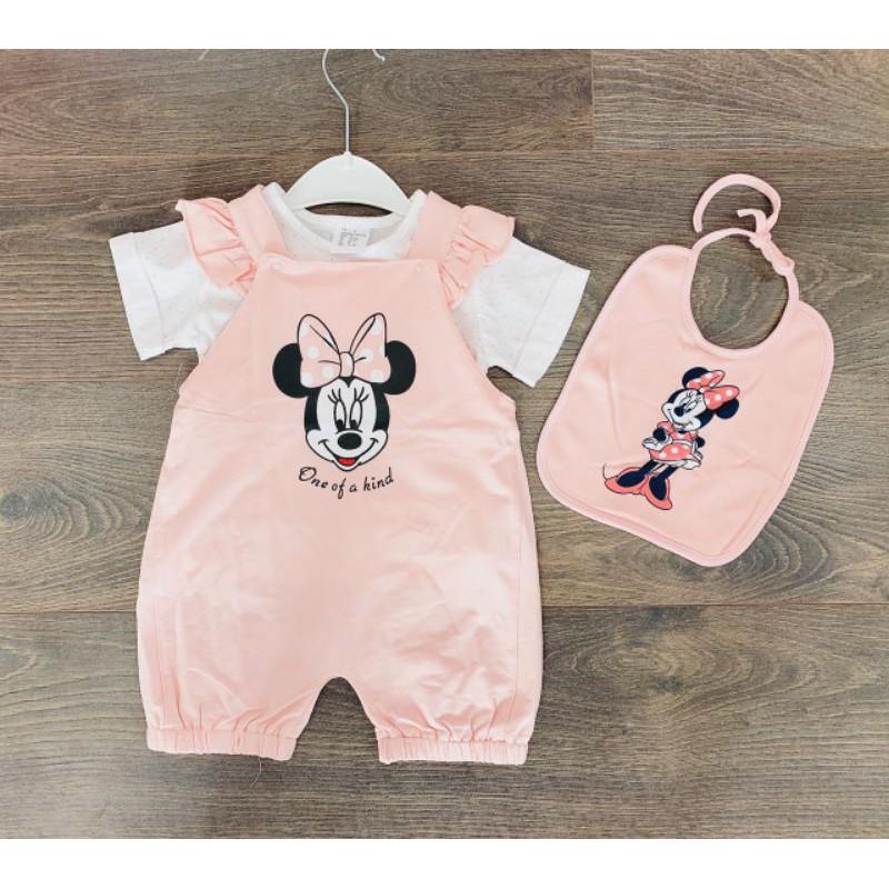 Set yếm kèm áo Mickey bé trai bé gái từ 12M-6Y