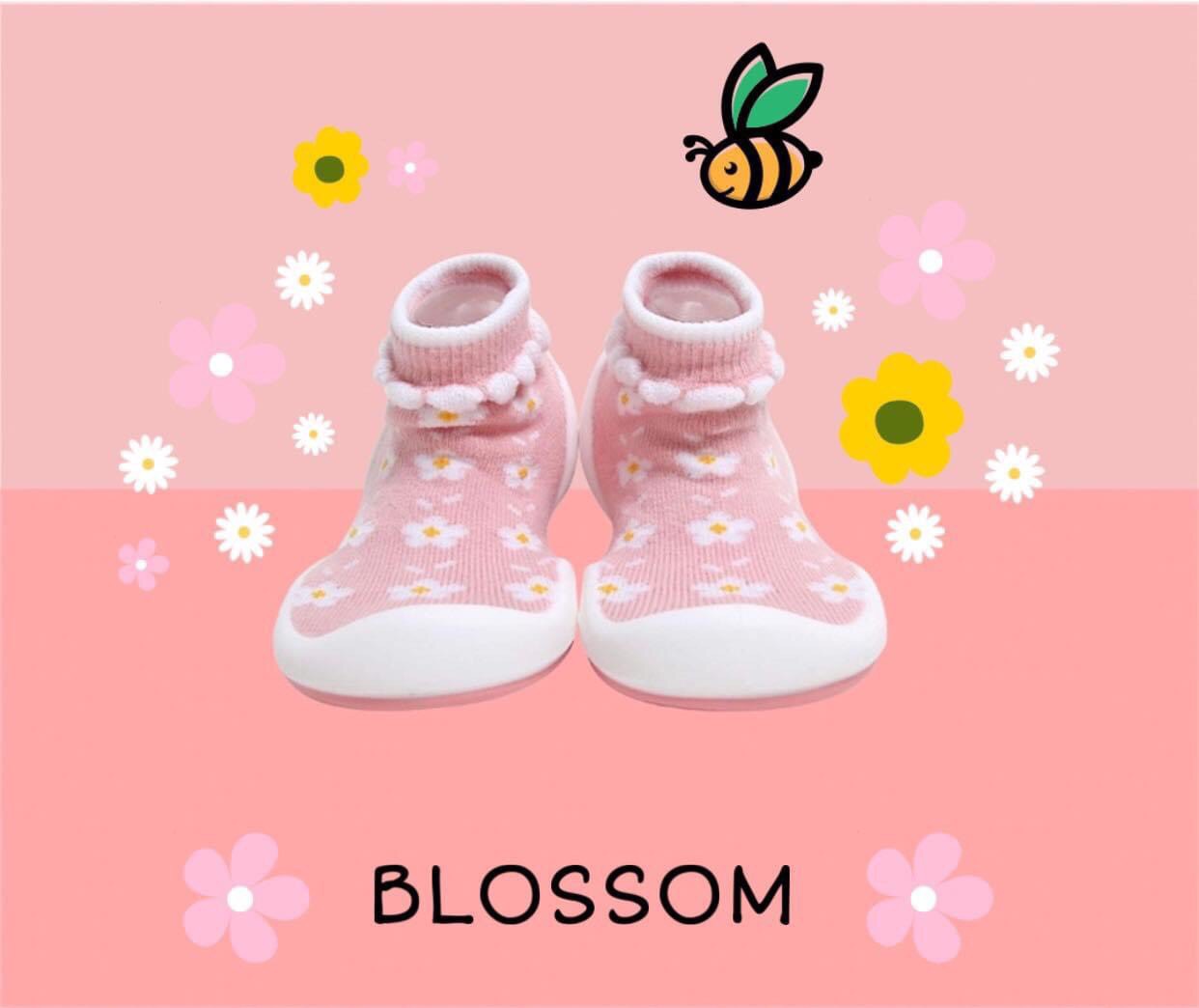 Giày tập đi cho bé cưng - cổ vừa hoa nhí hồng blossom