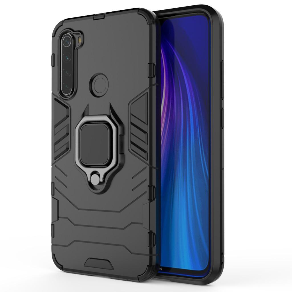 Ốp lưng cho Xiaomi Redmi Note 8 iron man chống sốc kèm nhẫn xoay chống xem video bảo vệ camera