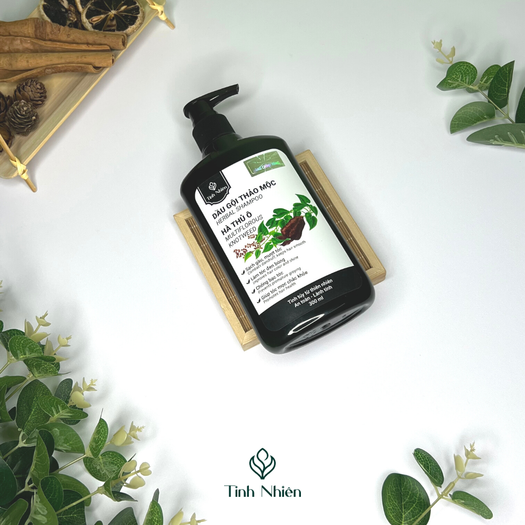Dầu Gội Thảo Mộc Hà Thủ Ô Tinh Nhiên 300 ml nuôi dưỡng tóc, chống bạc tóc sớm