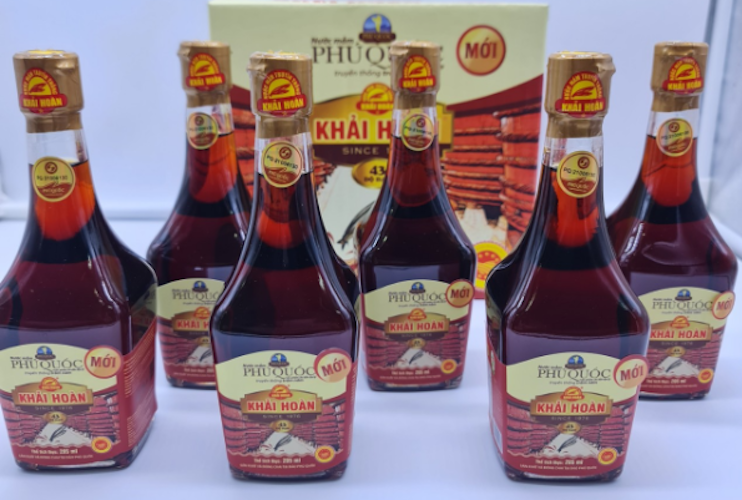 Nước mắm Khải Hoàn Phú Quốc 43 độ đam 215ml thùng 6 chai