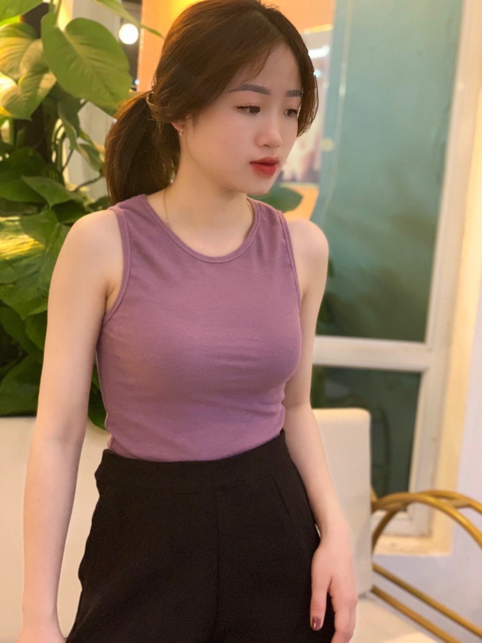 Áo croptop nữ Alala sát nách ba lỗ len tăm không tay kiểu ôm body tank top co giãn tốt