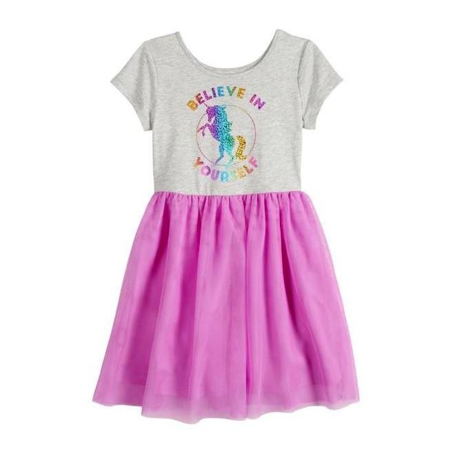 Đầm thun phối voan Jumping Bean cho bé gái