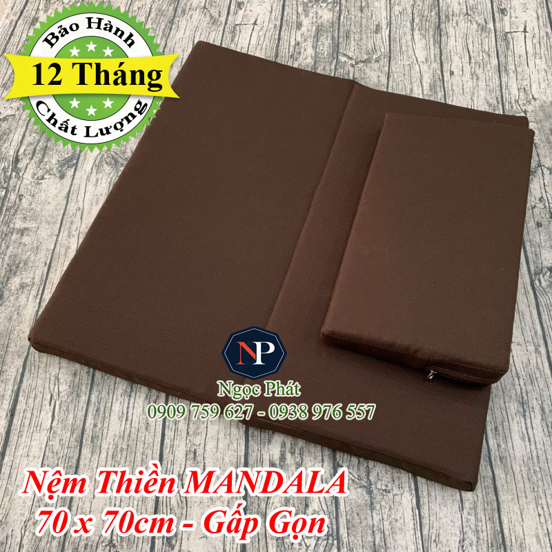 Bộ Tọa Cụ + Bộ Đoàn 70x70x5cm Gấp Đôi Dùng Ngồi Thiền Định Yoga Tiện Lợi Sang Trọng