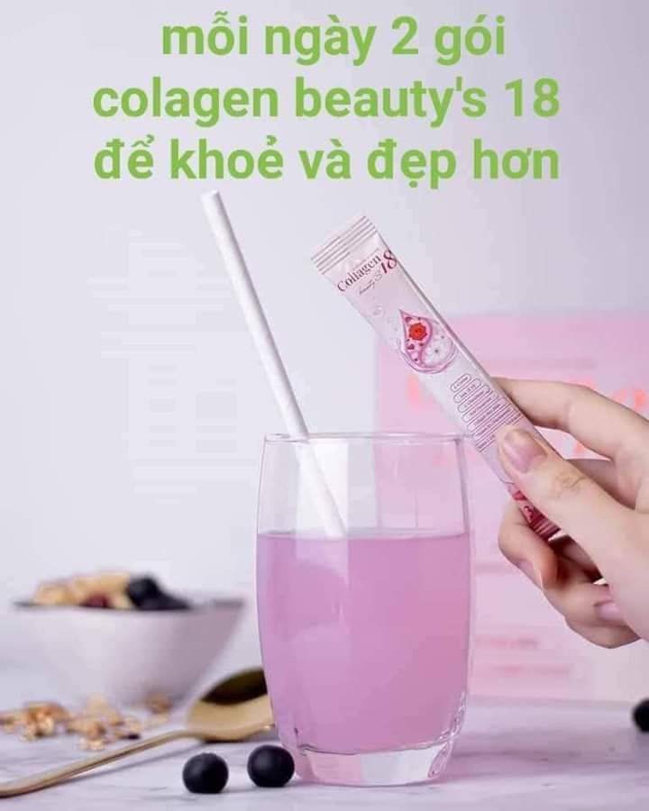 Collagen Beauty's 18 - Collagen Thanh Mộc Hương, Hỗ trợ dưỡng da, hỗ trợ tăng độ ẩm, tăng độ đàn hồi cho da