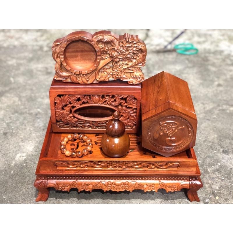 Combo bàn trà gỗ hương sang trọng