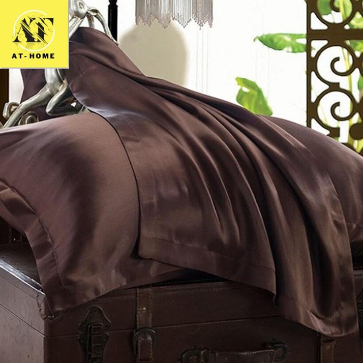 Drap Giường Ga Giường Lẻ Phi Lụa Thương hiệu LAN PHAM BEDDING Mát Mịn - Màu Nâu Socola