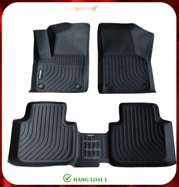 Hình ảnh Thảm lót sàn xe ô tô Volkswagen Teramont X (sd) Nhãn hiệu Macsim chất liệu nhựa TPE cao cấp màu đen