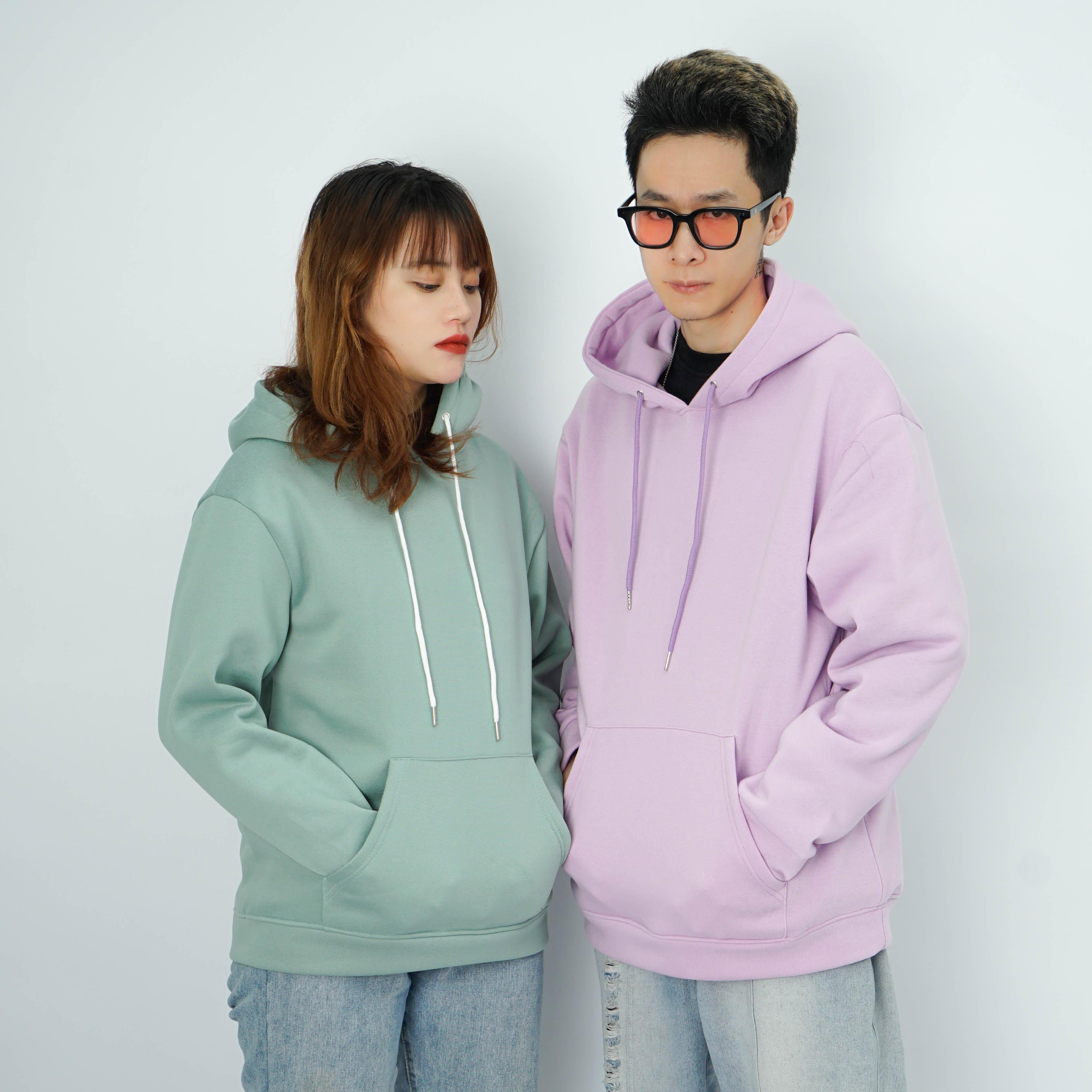 Áo mũ Hoodie Unisex N7 nỉ bông trơn basic cặp đôi nam nữ Oversize Ulzzang Hàn Quốc thu đông form rộng 10 màu