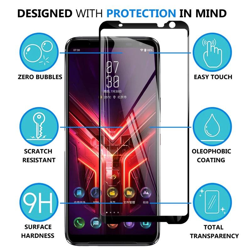 Kính cường lực dành cho ASUS Rog Phone 3, ASUS Rog Phone 5 , Miếng dán màn hình điện thoại full tràn màn hình độ cứng 9H