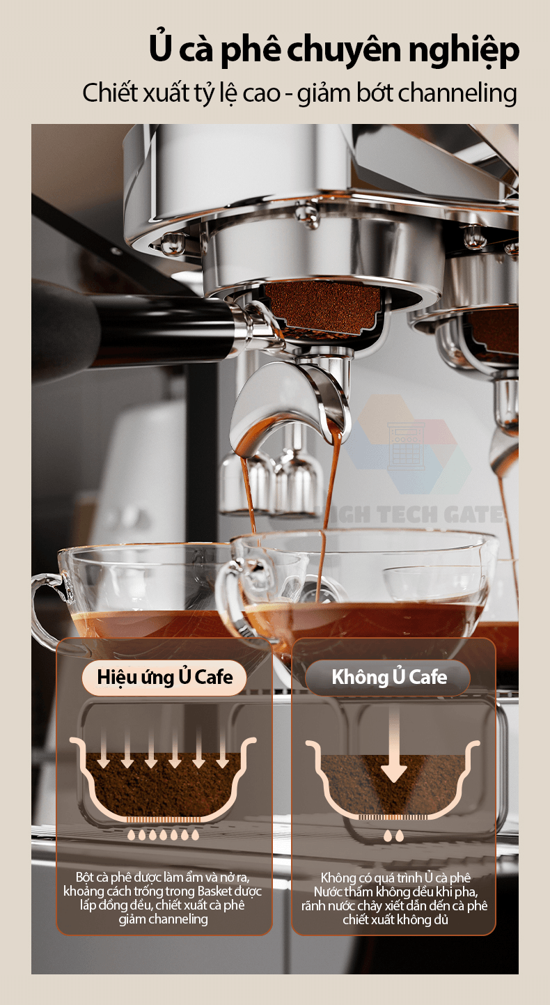 Máy pha cà phê chuyên nghiệp Gemilai CRM3200D năng suất 150 cúp, chuyên gia Espresso cho quán cafe, takeaway, nhà hàng, hàng chính hãng