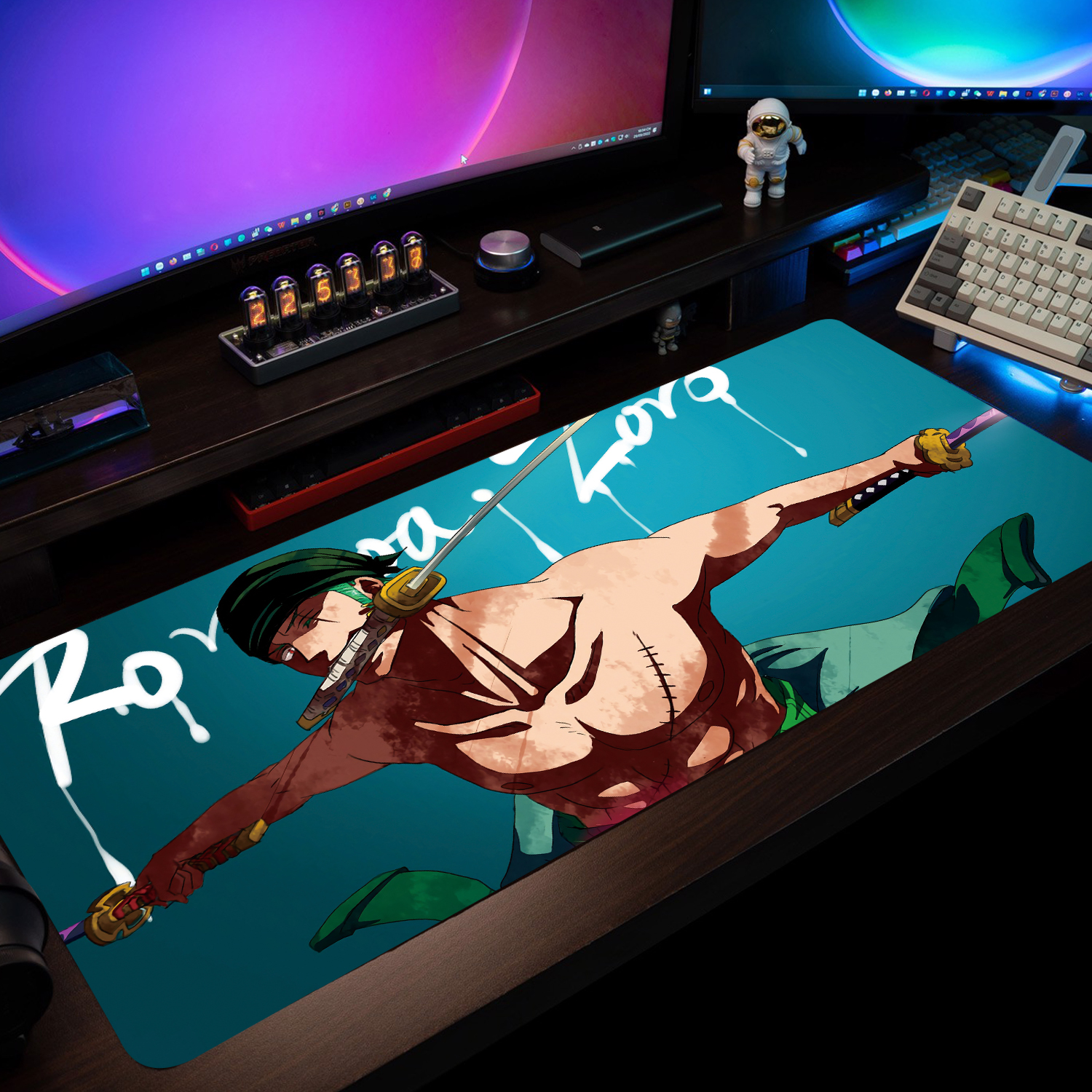 Pad Chuột Cỡ Lớn Lót Bàn Phím, Miếng Lót Chuột, Bàn Di Siêu Mượt Trải Bàn Kích Thước Lớn - Hàng Chính Hãng - 80X30 Cm - Zoro Ngậm Kiếm