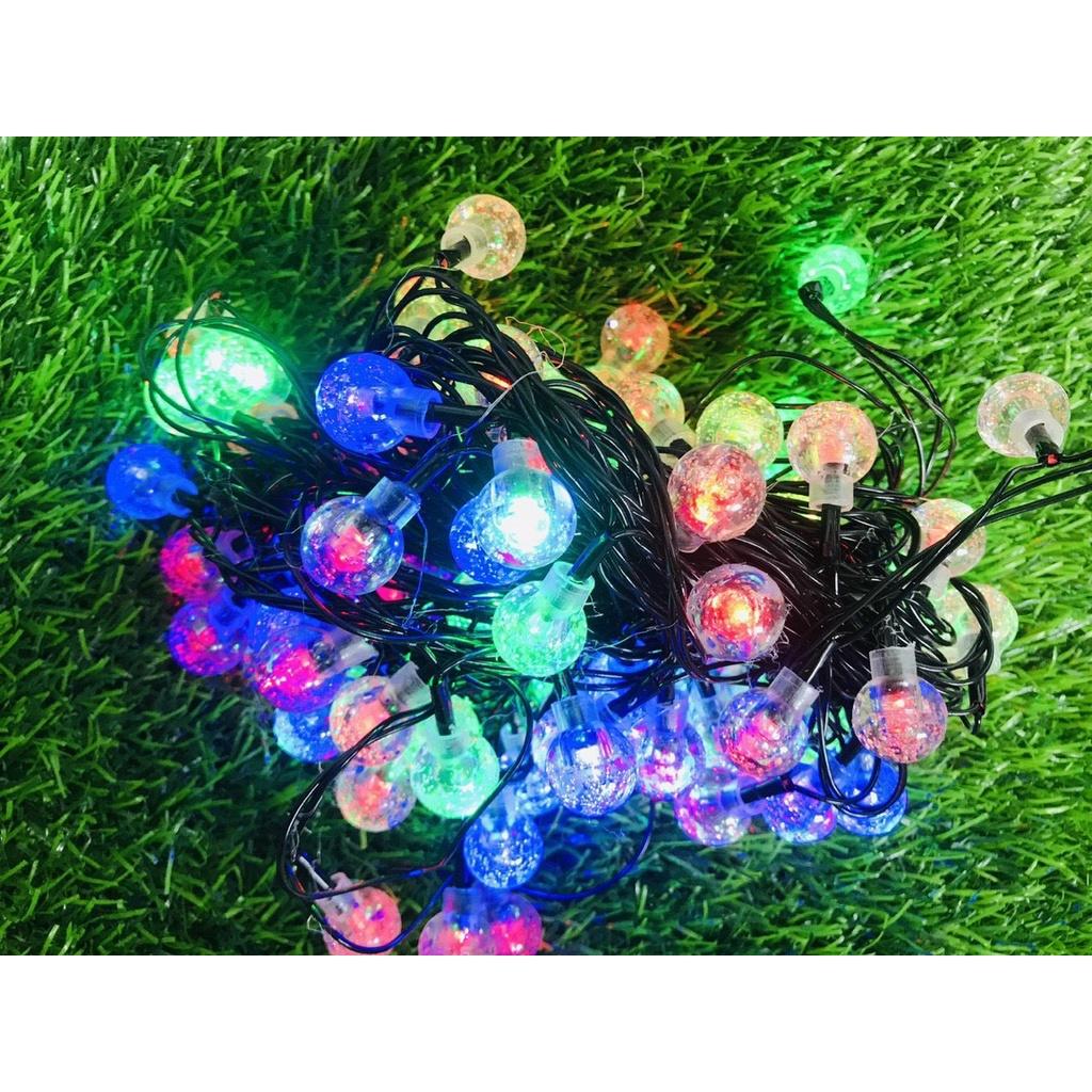 Dây đèn led bi bọt 80 bóng 10m điện 220V nhiều màu trang trí noel, trang trí ngoài trời, trang trí quán cà phê