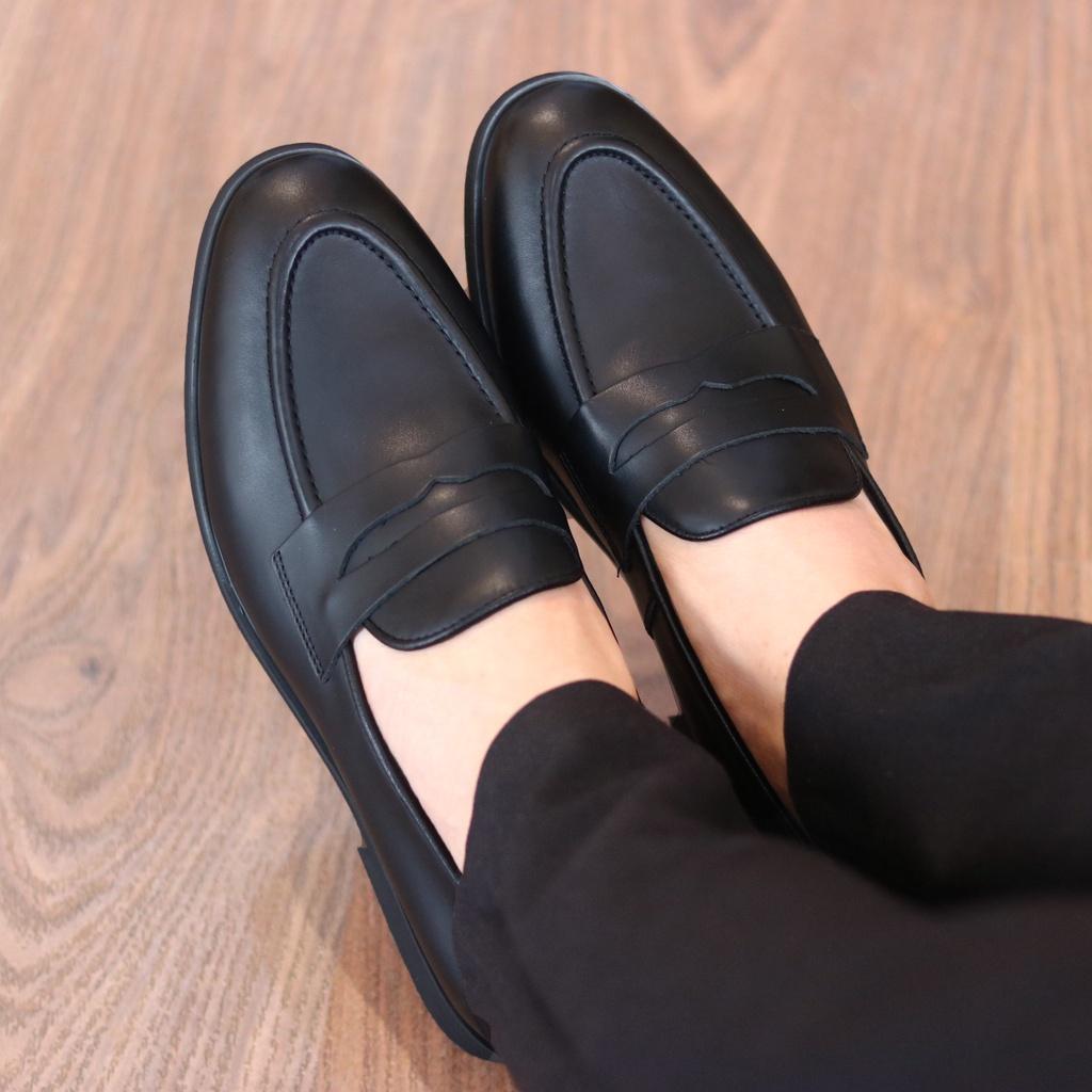 Giày Lười Nam Loafer Công Sở Siêu Bền Đẹp XOĂN SHOP Da Pu Pu Size 38 Đến 42 Màu Đen Bảo Hành 24 tháng - G065