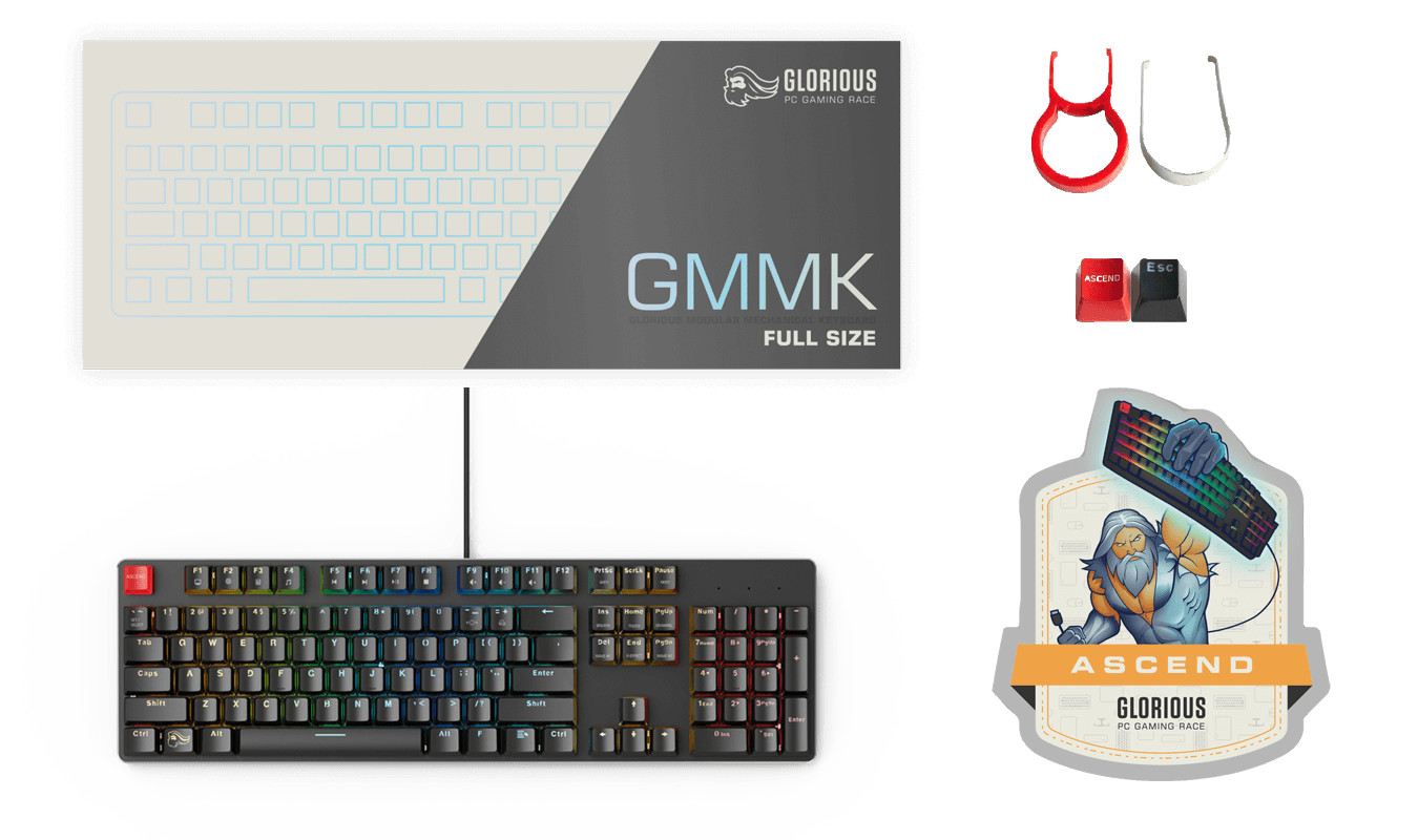 Bàn phím cơ Glorious GMMK RGB White Ice Fullsize - Hàng chính hãng