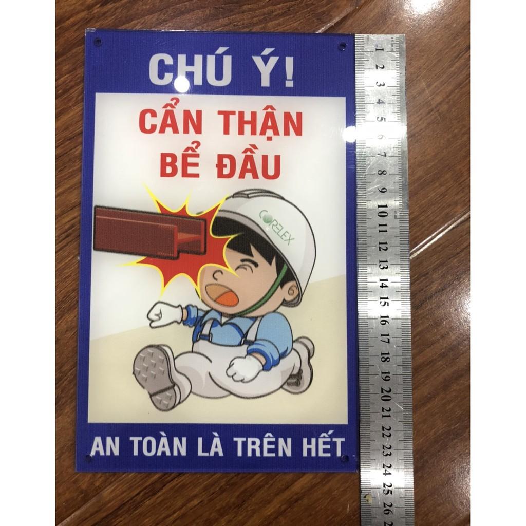 Biển báo an toàn, biển báo công trình chất liệu mica nhiều mẫu lựa chọn 15cm x 20cm