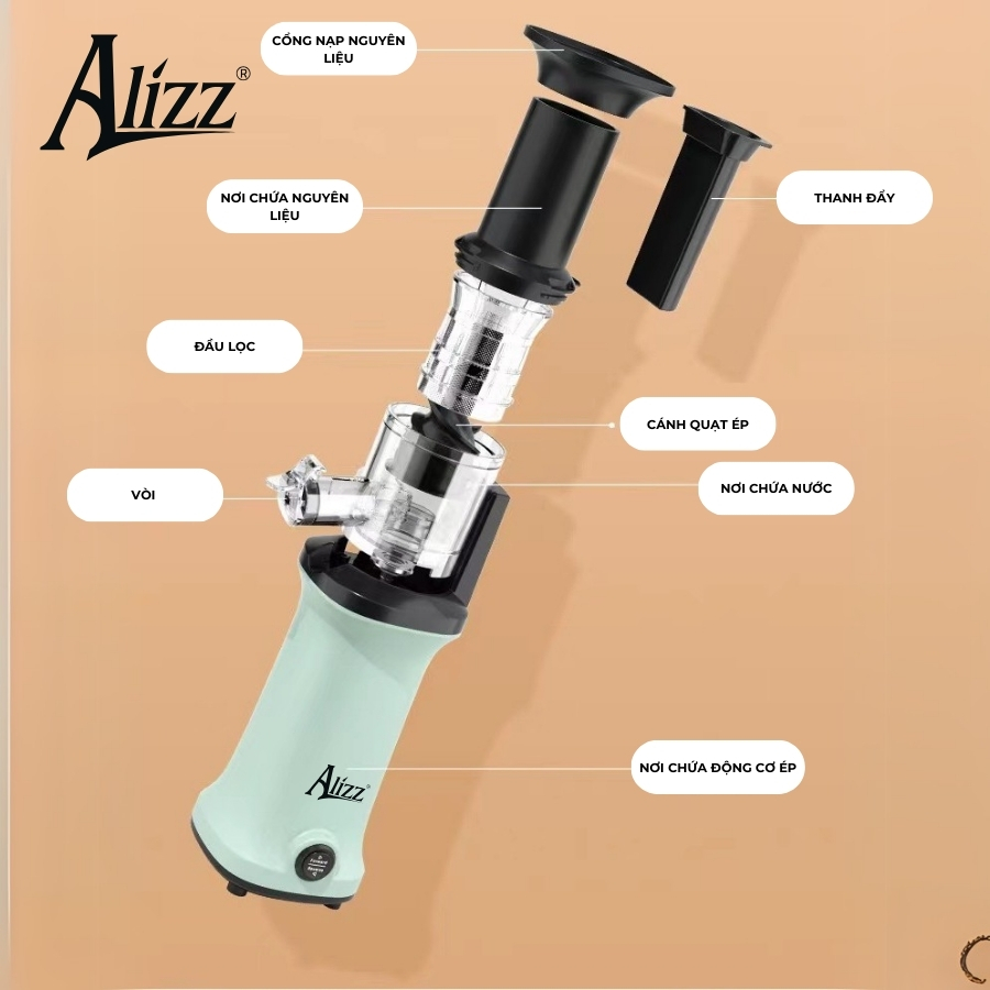 Máy Ép Chậm Mini Ép Trái Cây Rau Củ Mini ALIZZ AL-13833